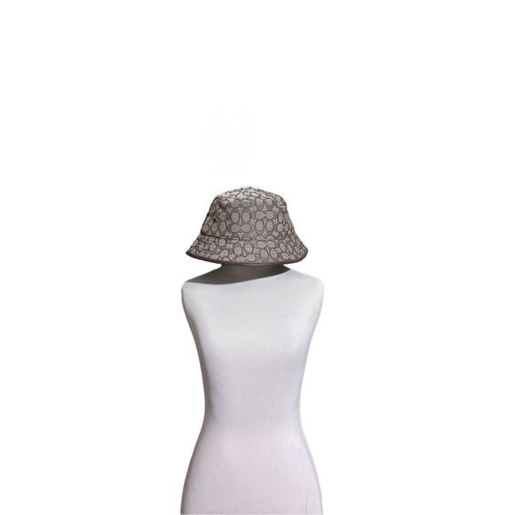 NWT Coach Signature Jacquard Bucket Hat in Sandstone/Dark Oak - Picture 1 of 4
